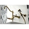 Kingston Brass Heritage 2-Handle Wall Mnt Bridge Kitchen Faucet W/Brass Sprayer, Brass KS1243PLBS - alternate 2